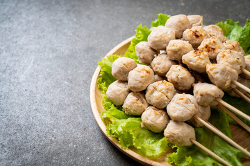  grilled pork meatballs with sweet chili sauce