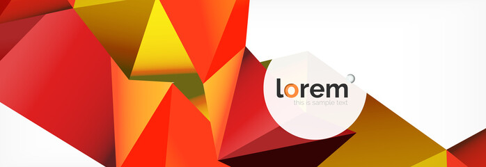 Vector colorful geometric triangle background, crystal banner design