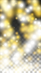 Gold Glitter Vector Texture on a Black. Golden Glow Pattern. Golden Christmas and New Year Snow. Golden Explosion of Confetti. Star Dust. Abstract Flicker Background with a Party Lights Design. 