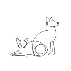 Dog line art logo - 242262419