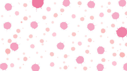 Pink drops spread on a white background.Pink polka dots on a white background. Illustration for artwork.