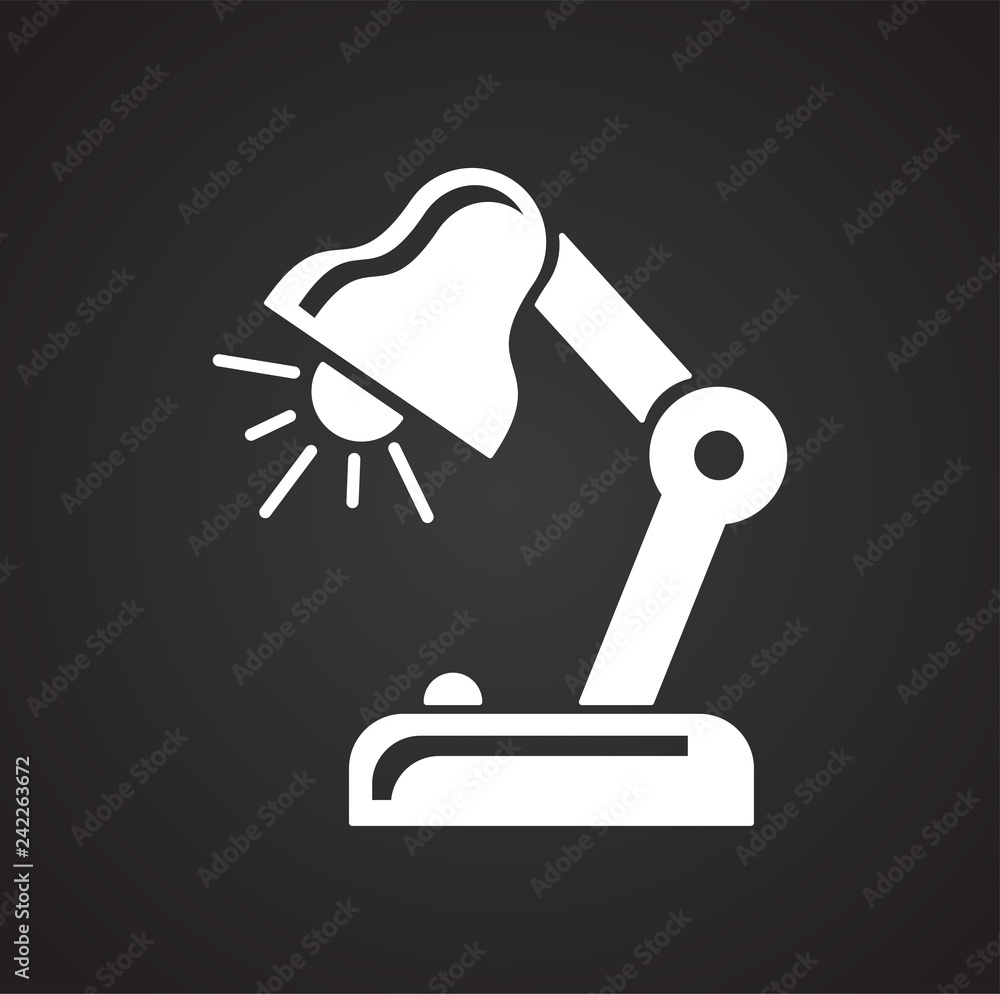Poster Table lamp icon on black background for graphic and web design, Modern simple vector sign. Internet concept. Trendy symbol for website design web button or mobile app
