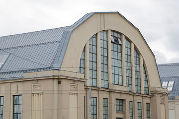 View of the former zeppelin hangars now converted into the Riga central market,  Latvia © Raquel Pedrosa