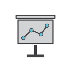 Growth arrow icon grey and blue on white background for graphic and web design, Modern simple vector sign. Internet concept. Trendy symbol for website design web button or mobile app