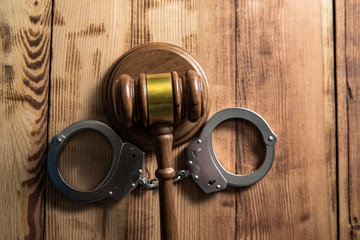 judge with handcuffs