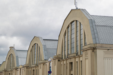 View of the former zeppelin hangars now converted into the Riga central market,  Latvia © Raquel Pedrosa