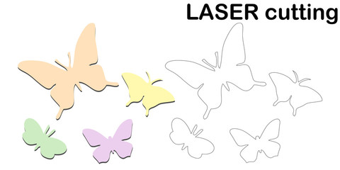 Retro cut, great design for any purposes. Vector design. Butterfly vector illustration. Vector background. Decorative element. Abstract modern decoration. Laser cut vector set.