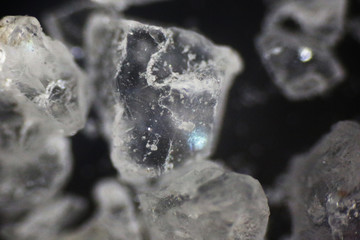 Salt crystals under polarized light microscope