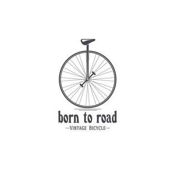 Vector illustration isolated vintage retro bicycle on a white background in minimalist design EPS10 Compatibility Required