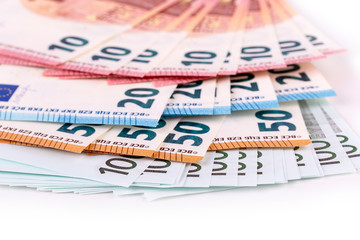 Euros - Money - euro cash background. Euro Money Banknotes