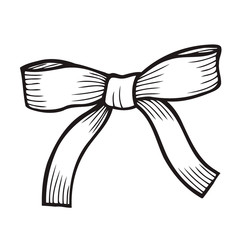 Sketch Bow With Ribbon