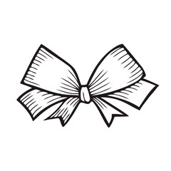 Sketch Bow With Ribbon