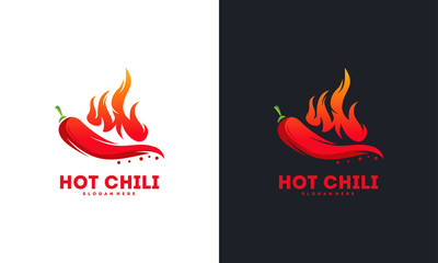 Red Hot Chili logo designs concept vector, Spicy Pepper logo designs template