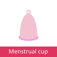 Obraz premium Menstrual cup icon in flat style