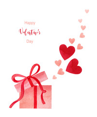 Happy Valentine's day watercolor vector illustration.