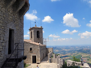 Beautiful landscape from the fortress of Prima-Torre,  Republic of San Marino, Italy