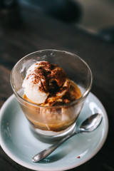 Affogato coffee with ice cream