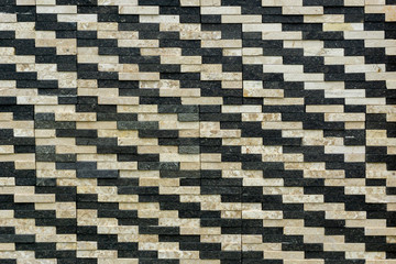 Obraz premium black and creme color marble stone stacked pattern background wallpaper backdrop