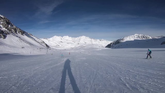 Winter time in Alps and Stubaier Gletscher