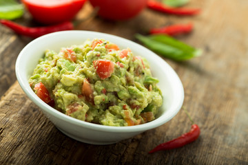 Homemade guacamole dip