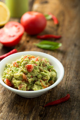 Homemade guacamole dip