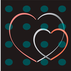 Obraz premium Neon sign, the word Love with heart on dark background. Design element for Happy Valentine's Day. Ready for your design, greeting card, banner. illustration.