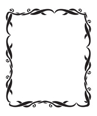 Art Nouveau decorative monochrome square frame with text place
