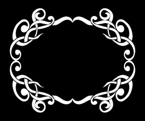 Art Nouveau decorative monochrome square frame with text place
