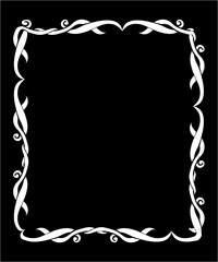 Art Nouveau decorative monochrome square frame with text place
