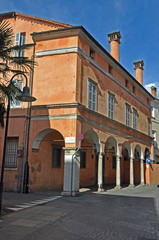 Italy, Ravenna downtown old medieval house.