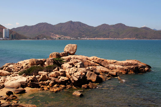 Hon Chong Promontory also known as the Stone Garden. One of the tourist attractions located near the city of Nha Trang, Vietnam 