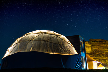 Bubble Tent at Wadi Rum protected area desert jordan