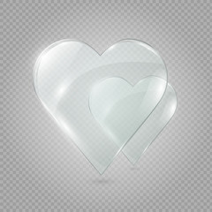 Obraz na płótnie Canvas Glass heart on a transparent background, illustration.