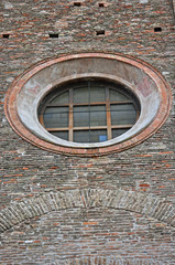 Italy Ravenna, downtown medieval  wrought iron window. 