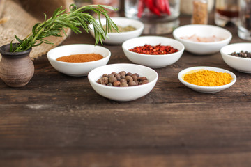 spices (aromatic blend). copy space. top