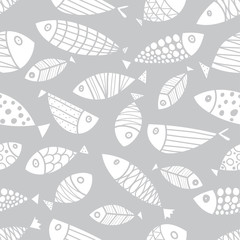 Cute fish.  Kids background. Seamless pattern.