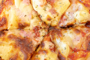 Hawaiian Pizza Closeup Restaurant