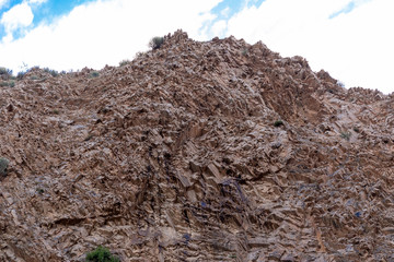 Rocks mountain in blue sky and white cloud in india.