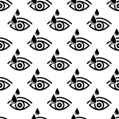 Eye Drop Icon Seamless Pattern