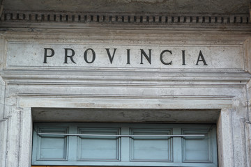 Italian marble written text Provincia (Province) administrative division within a country or state