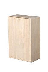 wood wine box isolated on white background with clipping path