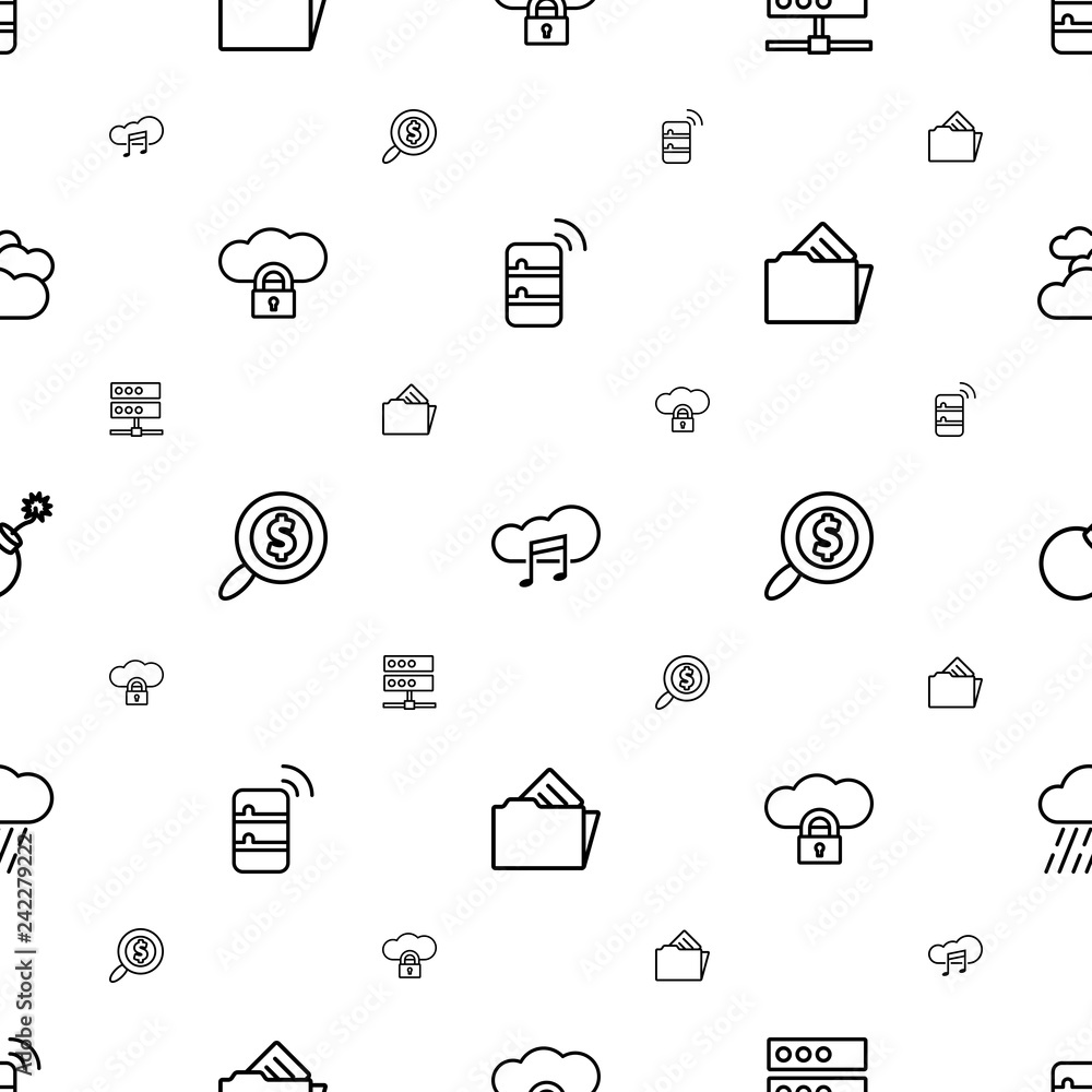 Poster cloud icons pattern seamless white background