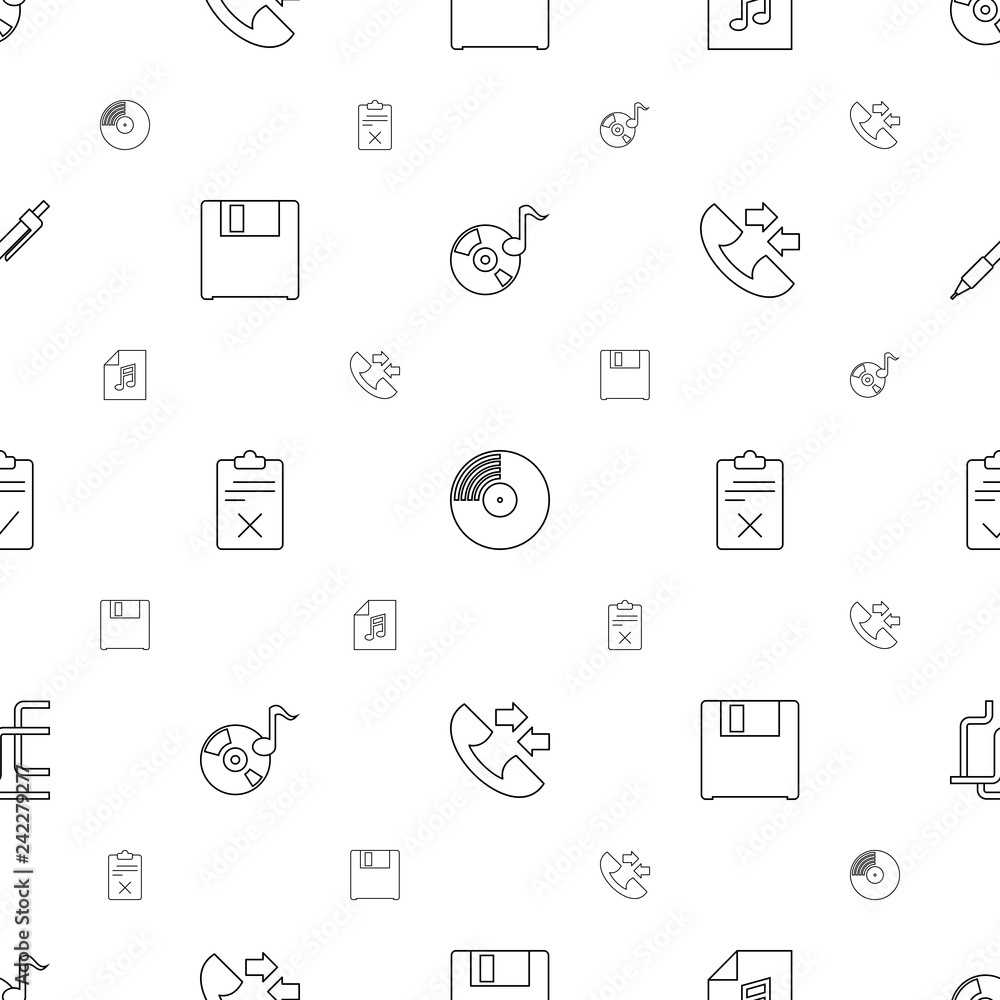 Poster information icons pattern seamless white background