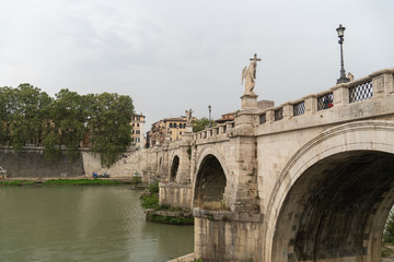 Ponte Sant'Angelo, once the Aelian Bridge or Pons Aelius (meaning the Bridge of Hadrian), bridge in...