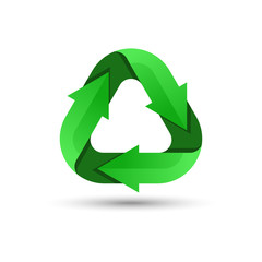Green recycling logo