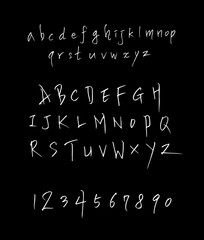 Obraz premium 벡터 문자 / 손으로 쓴 글씨체