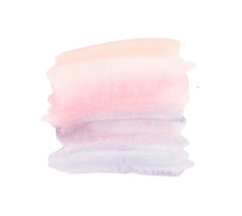 watercolor ombre stripe background, element isolated on white color . hand draw illustration for text, tag,package, print, invitation . color like orange, pink, magenta, peach,yellow, blue, violet