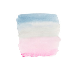 watercolor ombre stripe background, element isolated on white color . hand draw illustration for text, tag,package, print, invitation . color like blue, pink, magenta, violet, purple, turquoise, azure