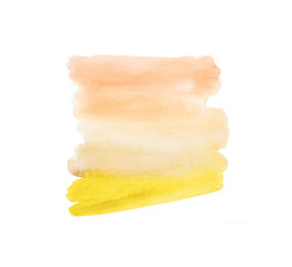 watercolor ombre stripe background, element isolated on white color . hand draw illustration for text, tag,package, print, invitation . color like green, olive, yellow, orange, turquoise, coral, pink