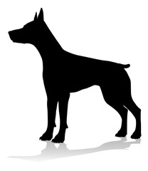 A detailed animal silhouette of a pet dog
